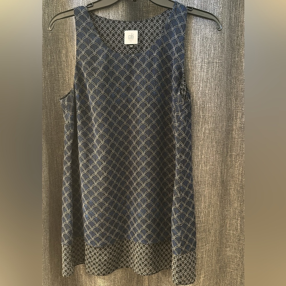 Cabi Top SMALL sleeveless Navy Black White Women